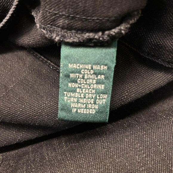 LRL Lauren Ralph Lauren Jeans Womens 8 Black Jeans Straight Zipper Ankles - Picture 9 of 14